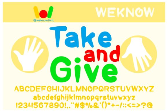 Take and Give: The Friendly Display Font for Kids' Designs